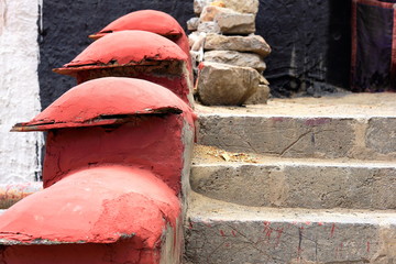 Stairway to the nunnery. Sakya-Tibet. 1869