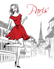 woman walking in Paris