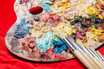 Artist palette in art concept