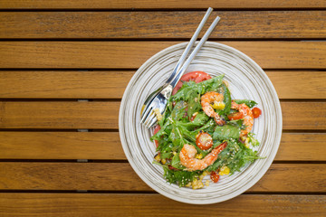 Tiger prawn tomato salad