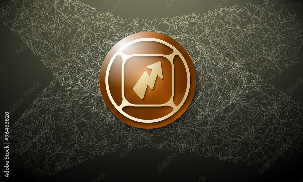 Aufkleber brown background with abstract cobweb and flash