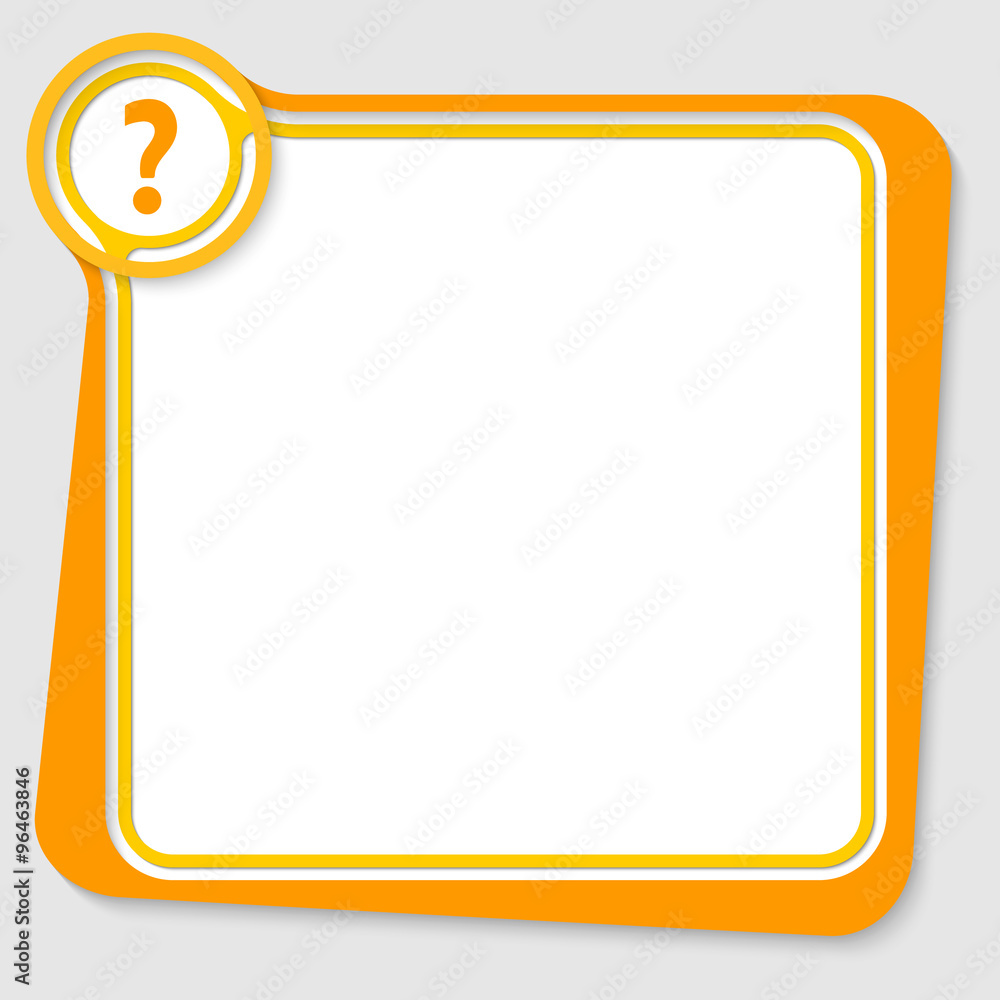 Poster yellow text box for your text with question mark
