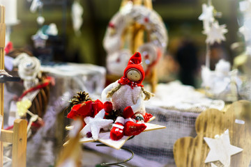 Traditional Christmas market with handmade souvenirs