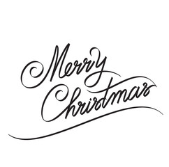 MERRY CHRISTMAS hand lettering -- handmade calligraphy, vector