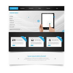Naklejka premium Modern Clean Business Website Template Design, Editable Vector Illustration. 