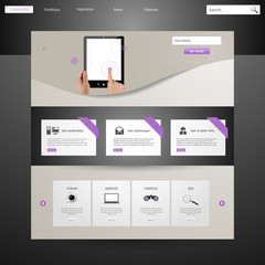 Modern Clean Business Website Template Design, Editable Vector Illustration.

