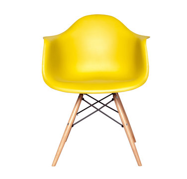 Modern yellow chair (stool) isolated