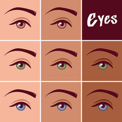 eyes set of different colors