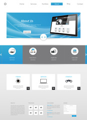 Naklejka premium Modern Clean Business Website Template Design, Editable Vector Illustration. 