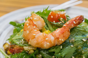 Tiger prawn tomato salad