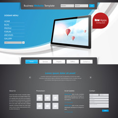 Naklejka premium Modern Clean Business Website Template Design, Editable Vector Illustration. 