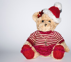 Teddy bear like Santa Claus
