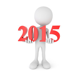 cartoon person holds 2015 text