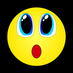 Surprised emoticon. Vector illustration