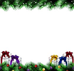 festive Christmas tree. vector border.
