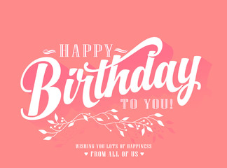 Vintage Happy Birthday Typographical Background