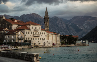 Perast city in Kotor bay
