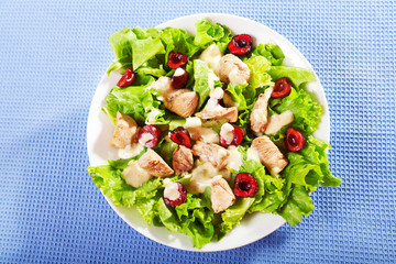 Chicken salad with cherries