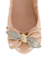 Tip of woman shoes isolated on white