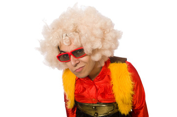 Funny clown in fun concept isolated on white