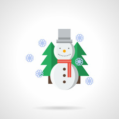 Wintertime flat color vector icon