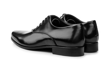 Male black shoes isolated on white