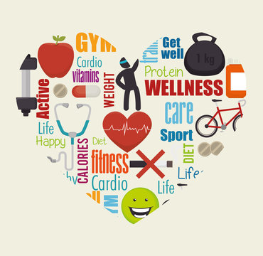 Wellness healthy lifestyle icons 