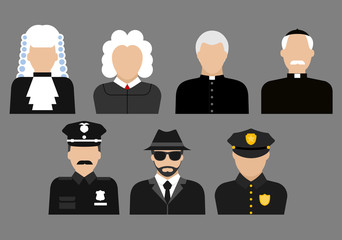 Policemen, judges, priests and detective avatars