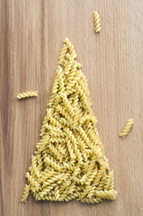 Christmas tree on wooden background