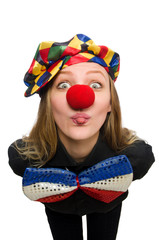Funny clown isolated on white