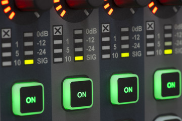 Sound system control panel.
