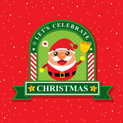 Christmas card with Santa Claus