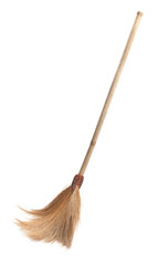 dustpan and broom for cleaning on white background