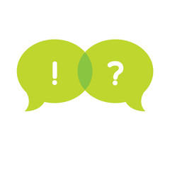 Speech Bubble with question mark and exclamation mark vector design illustration