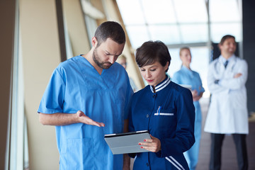 group of medical staff at hospital