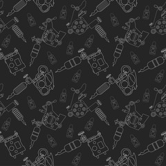 Tattoo machines and ink pattern. Black