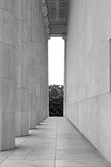 White marble fluted columns closeup