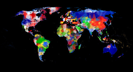GEOMETRIC DESIGN WORLD MAP