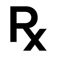 Rx pharmacy medicine flat icon for app and website - obrazy, fototapety, plakaty