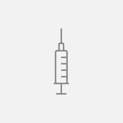 Syringe line icon.