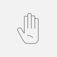 Medical glove line icon.