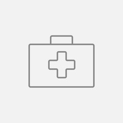 Fototapeta premium First aid kit line icon.