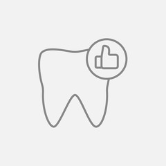 Healthy tooth line icon.