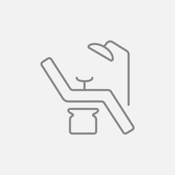 Dental Chair Line Icon.