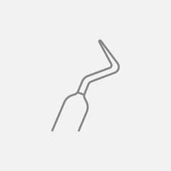 Fototapeta premium Dental scraper line icon.