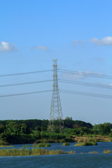 Electric poles.