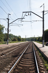 Fototapeta na wymiar Railway Tracks in Minsk