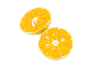 slices of orange isolated on white
