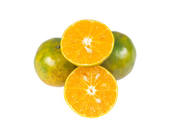 slices of orange isolated on white
