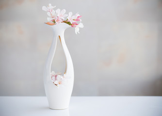 still life with pink flowers